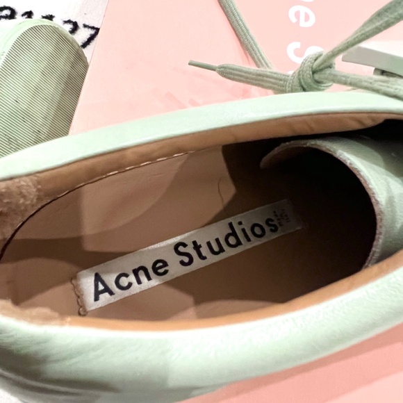 Acne Studios Adriana Metal Face Turn Up Sneaker - Sage / Misty Jade